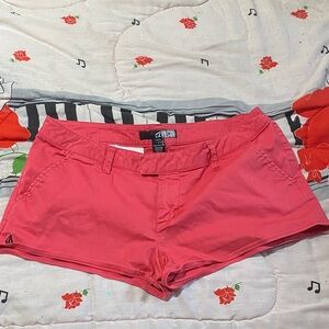 Y2K Volcom Women's Coral Red Casual Jean Shorts